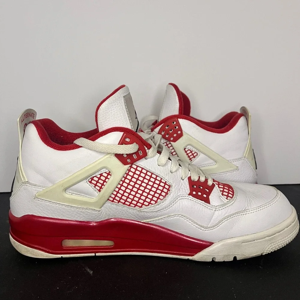 Air Jordan 4 Retro Alternate 89 White Gym Red Black 308497-106 Mens 12